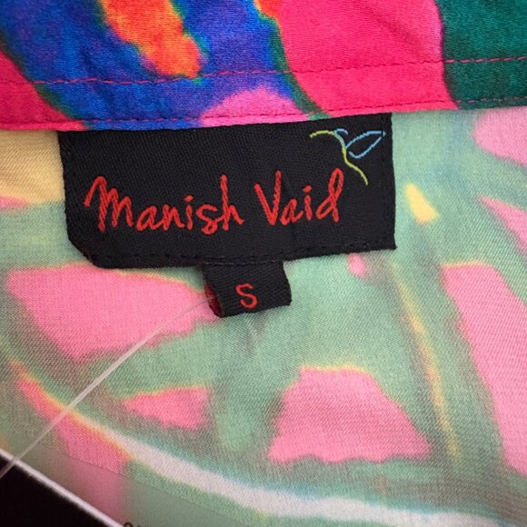 NWT Manish Vaid Colorful Romper Size S Roll Tab Long Sleeve Beaded Embellished - Picture 8 of 16